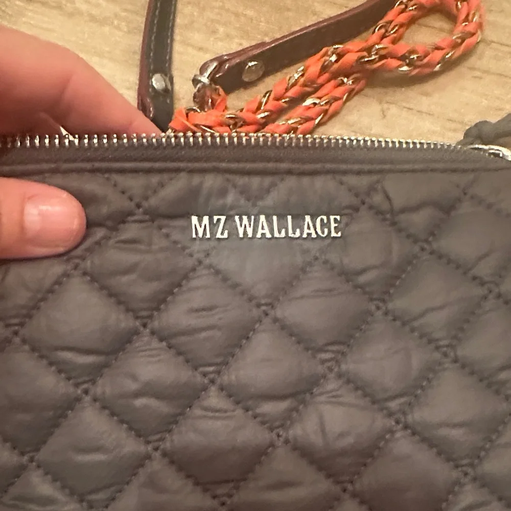 MZ Wallace Black Quilted Crossbody with orange Accents - Picture 3 of 6